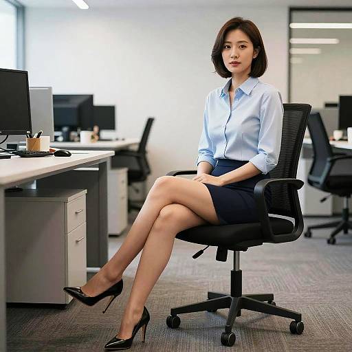 Sleek Office Lady in High Heels