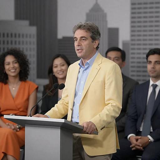 Dynamic Panel Discussion in Monochrome Setting