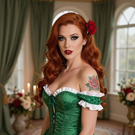 Romantic Portrait of Red-Haired Woman