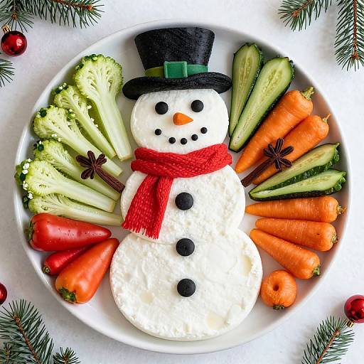 Festive Christmas Veggie Tray Snowman