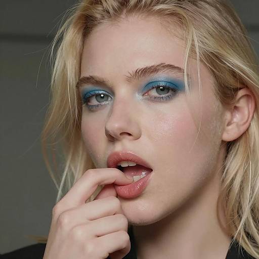 Intense Close-Up of a Blonde Woman