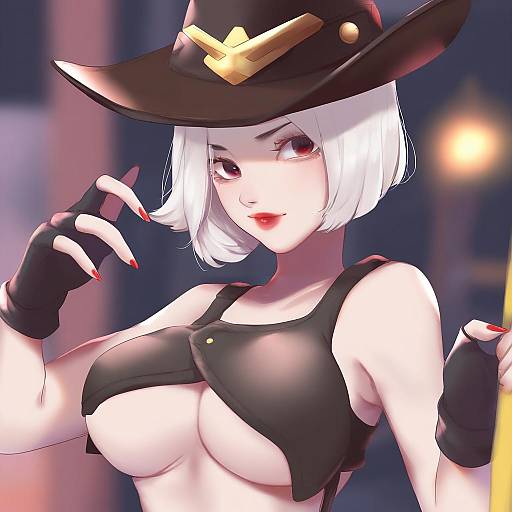 Illustration of Ashe (overwatch), overwatch in the style of Misumi (macaroni)