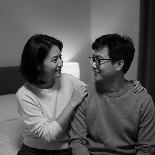 Intimate Black and White Portrait in Dim Light