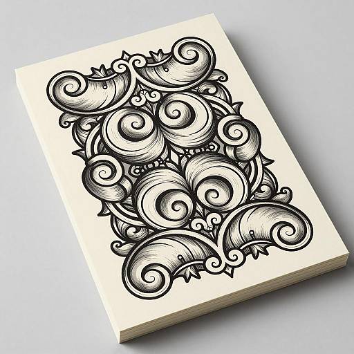 Elegant Tattoo-Style Scrollwork Design