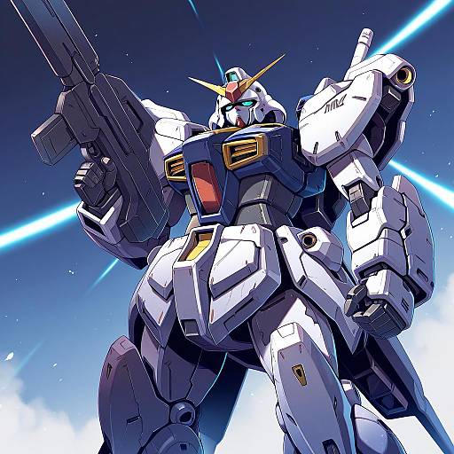Illustration of Gundam mk ii, gundam in the style of Takahero