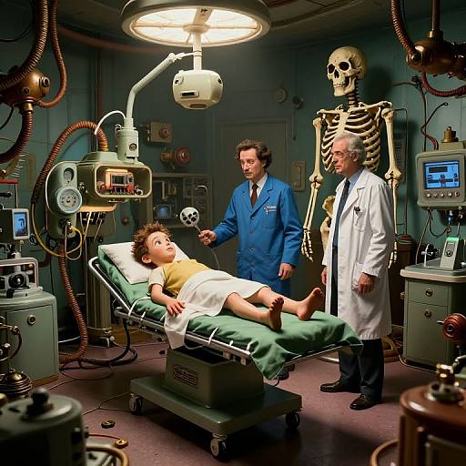 Surreal Steampunk Hospital Scene