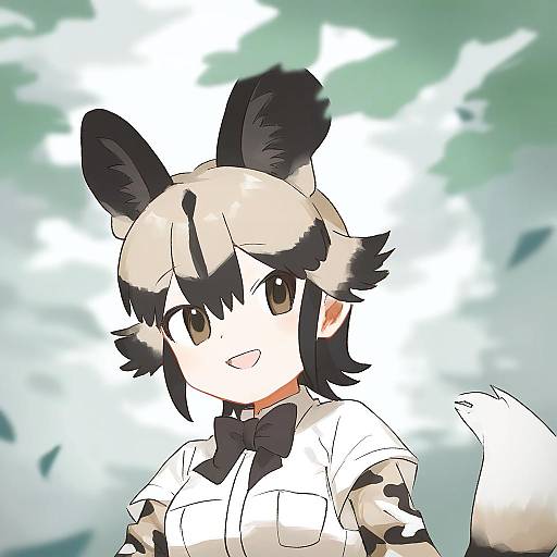 Illustration of African wild dog (kemono friends), kemono friends in the style of Newo (shinra-p)