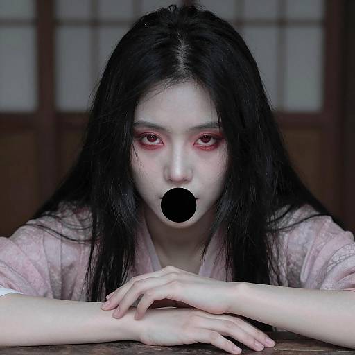 Mysterious Woman with Striking Features