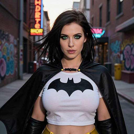 Realistic Batgirl in Gotham Alley