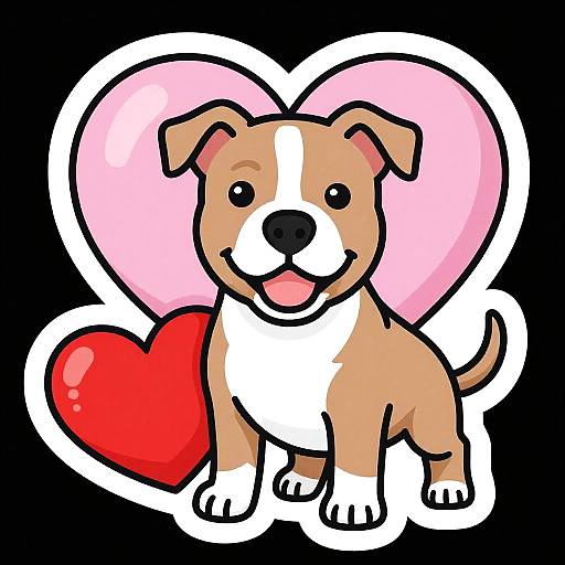 Friendly Pit Bull Puppy Sticker Design