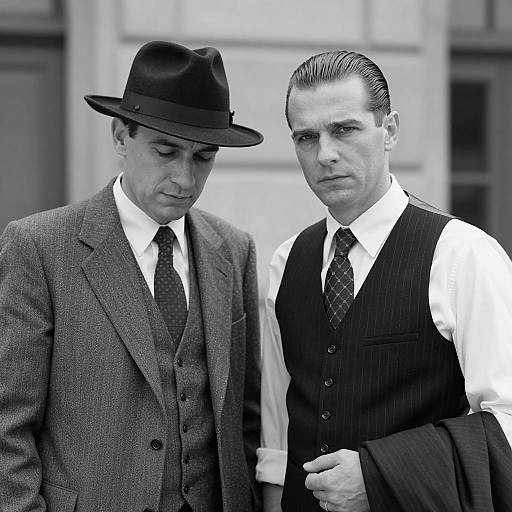 Black and White Portrait of Two Men