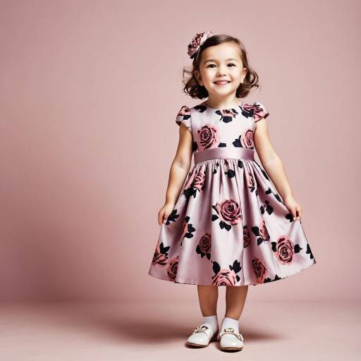 Smiling little girl in floral dress