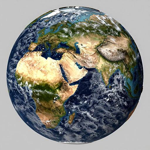 Realistic Earth Map with Natural Textures