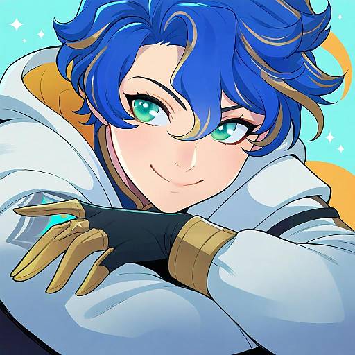 Illustration of Astel leda, holostars in the style of Greenmarine