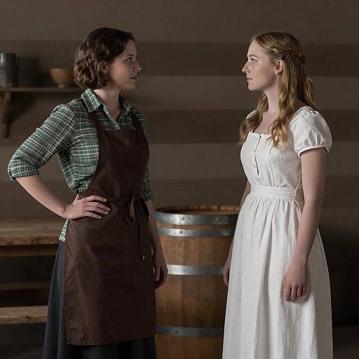 Women in Rustic Wooden Setting