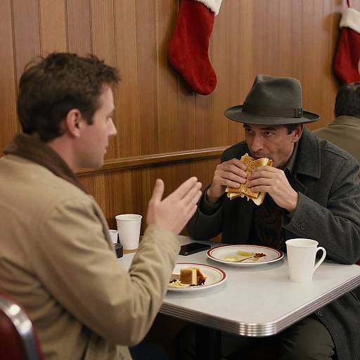 Conversation in a Cozy Diner Setting