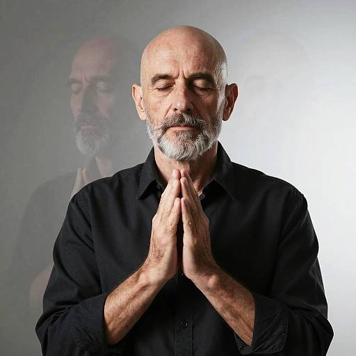 Ghostly Portrait of Peaceful Elderly Man