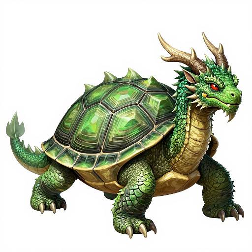 Mythical Dragon-Turtle Hybrid Artwork