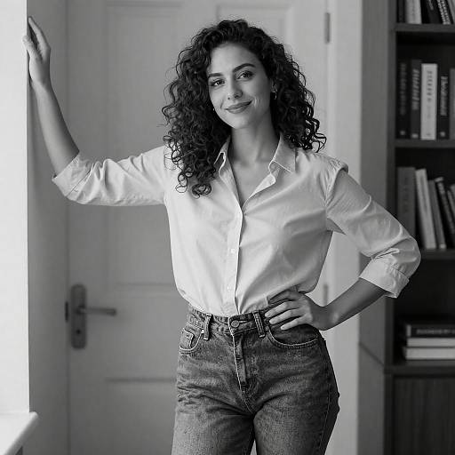 Elegant Black-and-White Portrait of a Woman