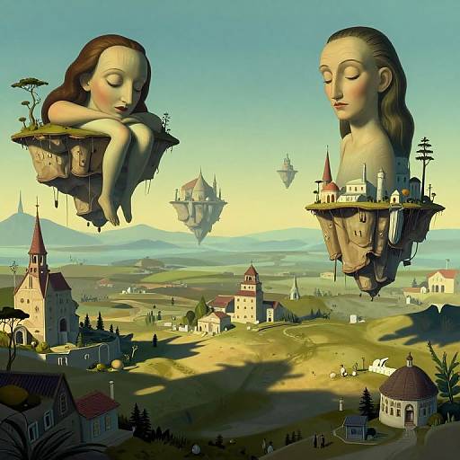 Surreal Floating Dreamscape Inspired by Dali