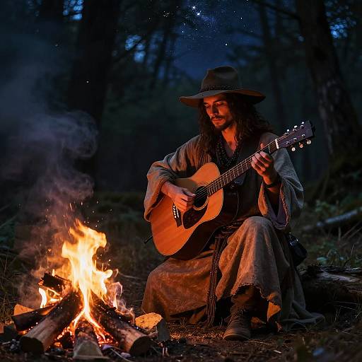 Gypsy Guitarist by Campfire Night