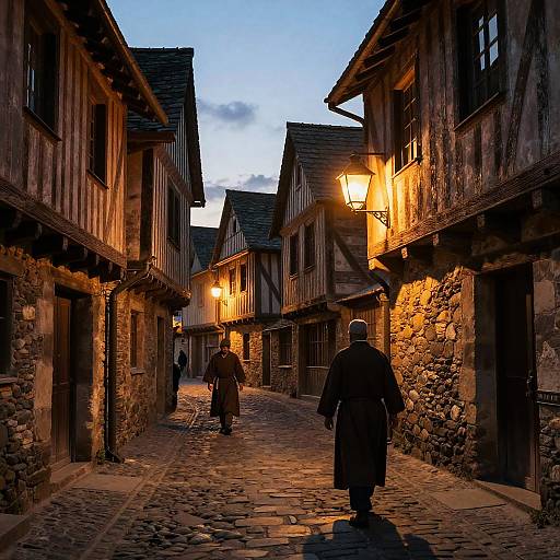 Medieval Village at Dusk