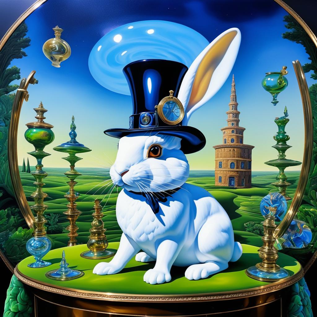 Surreal Rabbit with Top Hat Art