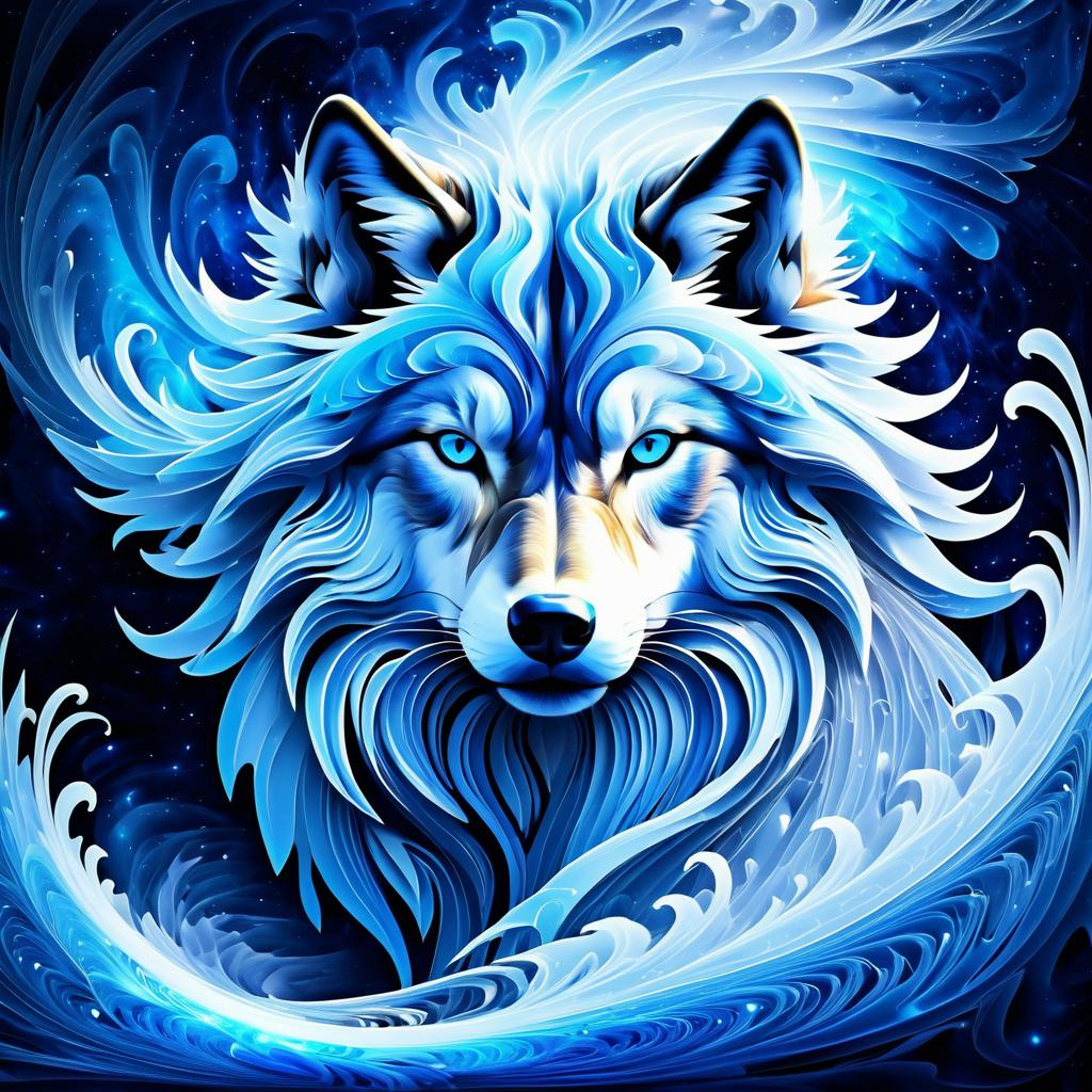 Majestic Wolf in Ethereal Energy