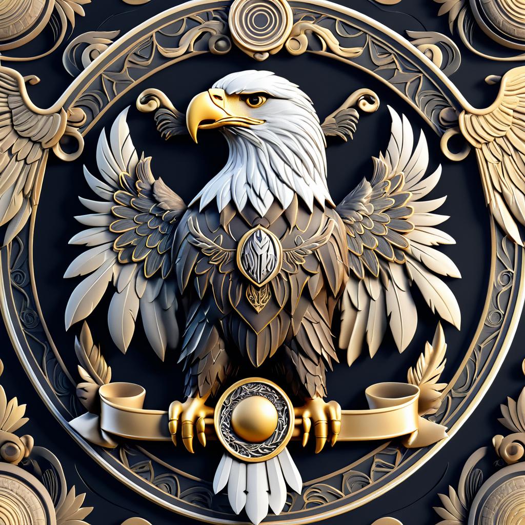 Majestic Eagle Clutching a Scroll