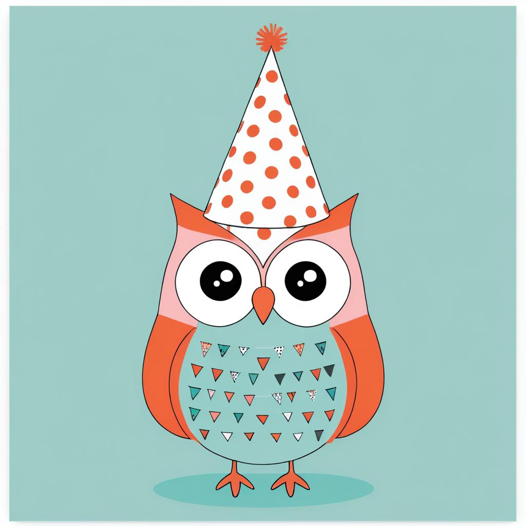 Whimsical Owl Artwork in Cute Style