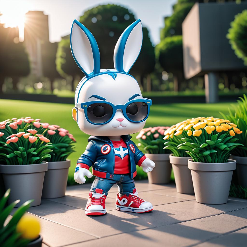 Ultra-Realistic Funko Pop Superhero Bunny