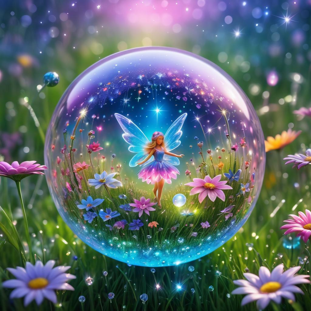 Magical Fairy in a Crystal Ball Landscape