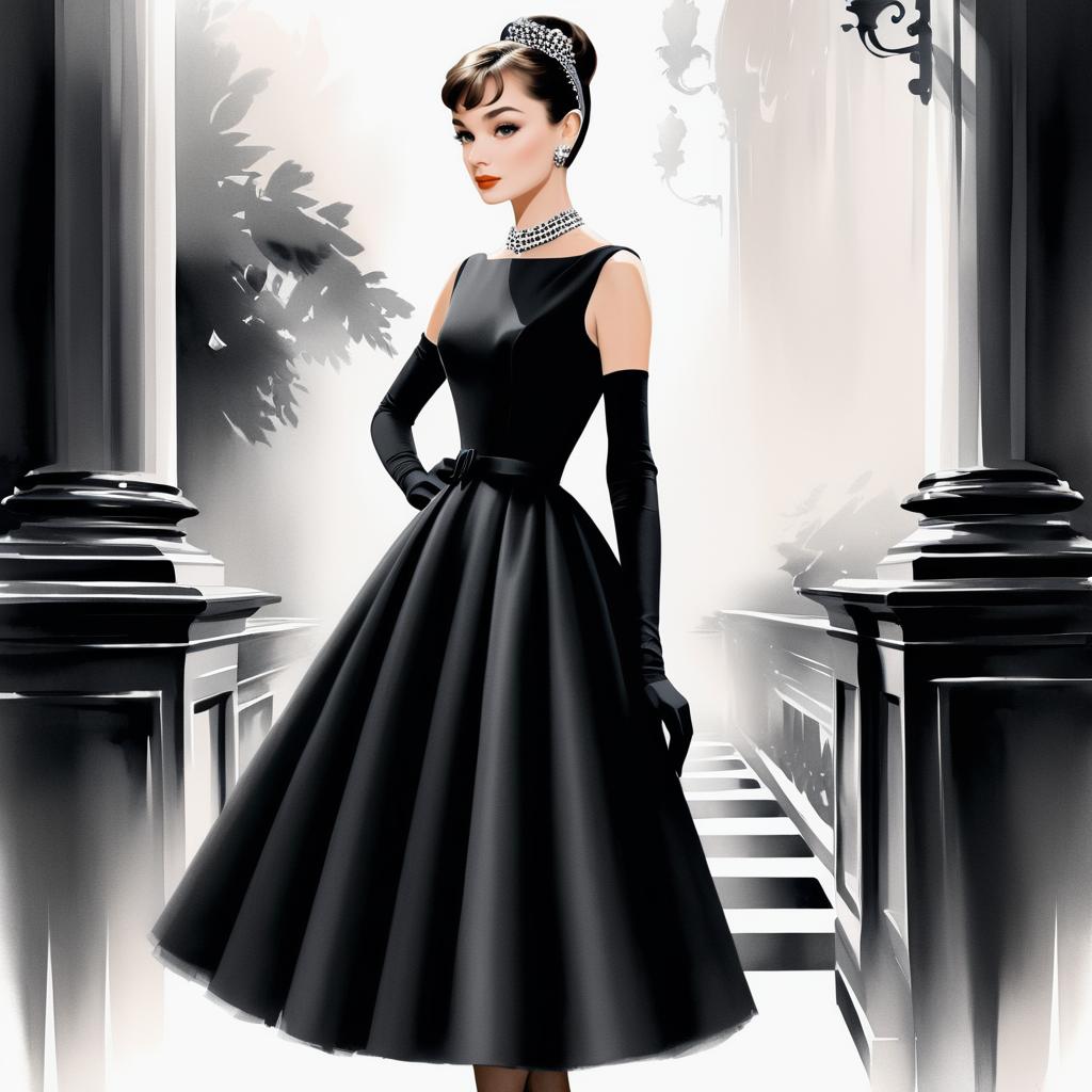 Timeless Elegance: Audrey Hepburn Illustration