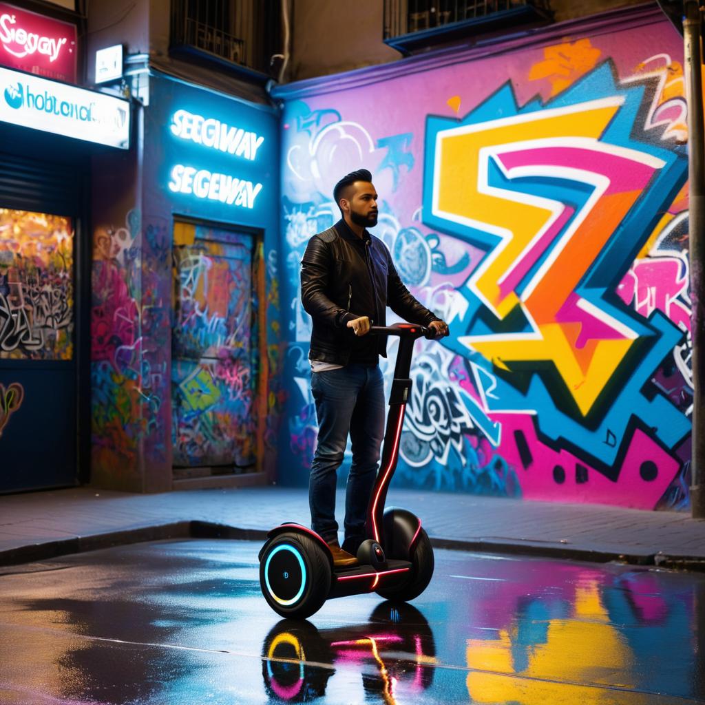 Vibrant Street Art on a Segway