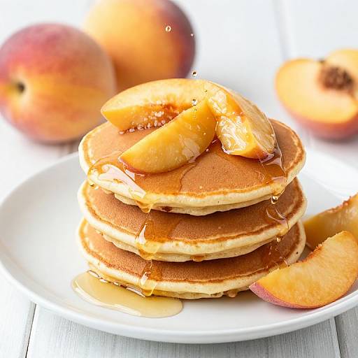 Delicious Pancakes with Fresh Peaches