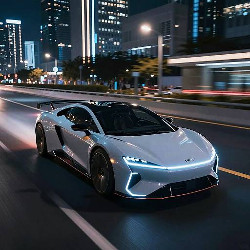 Futuristic AGG Vehicle on Neon Highway