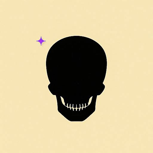 Minimalist Bandana-Wrapped Skull Silhouette