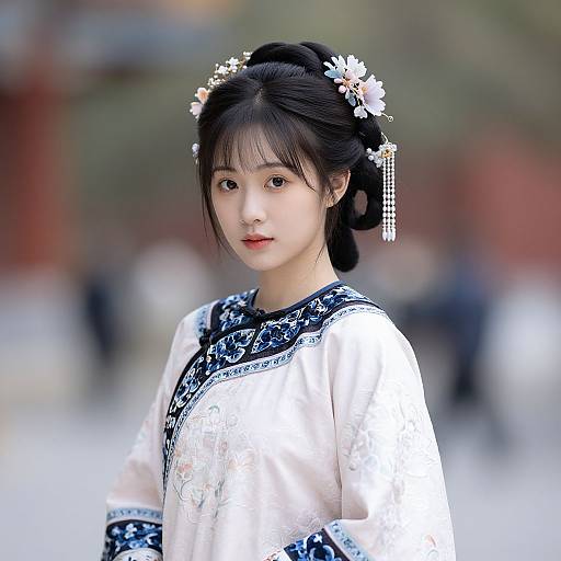 Realistic Portrait in Traditional Chinese Costume