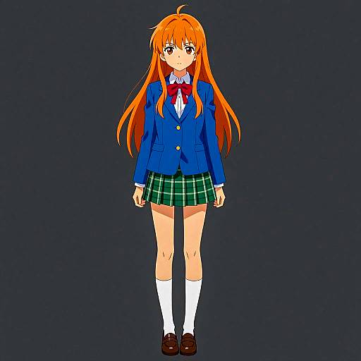 Anime Teenage Girl in Elegant Attire