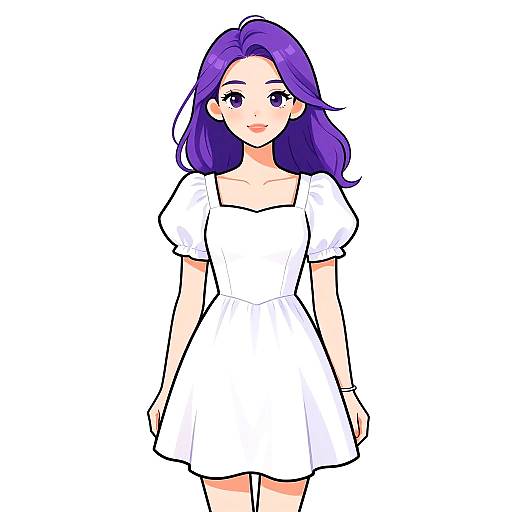 Modern Romantic Woman in White Dress