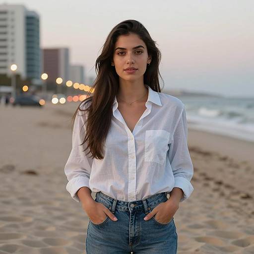 Confident Young Woman at Golden Hour