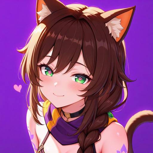 Aether-Inspired Catgirl Character Portrait
