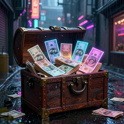 Cyberpunk Treasure Chest Overflowing