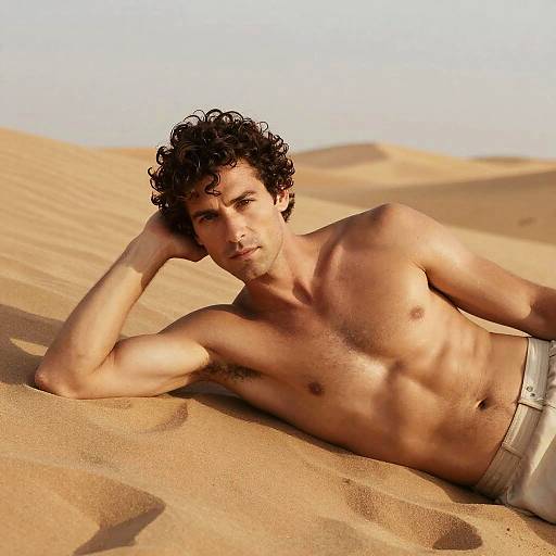 Artistic Nude Portrait on Desert Dunes