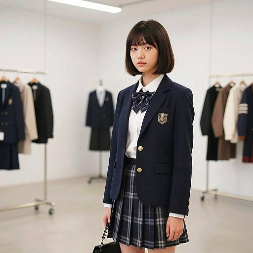 Stacked Bob Preppy Editorial Look