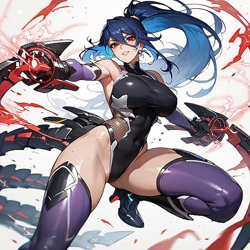 Uehara Rin Dual Wielding Battle Pose