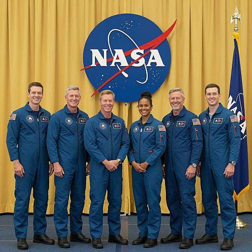 NASA Astronauts in Flight Suits Celebration