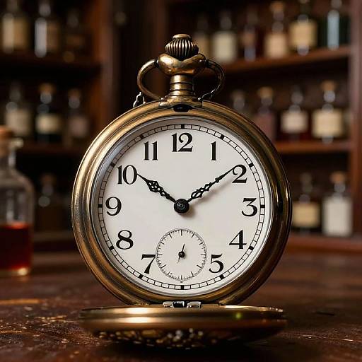 Defiant Antique Pocket Watch in Apothecary