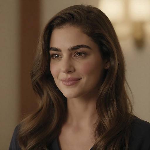 Elegant Woman with Wavy Hair and Smile