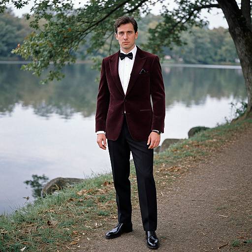 Elegant Man by Serene Lakeside Trail